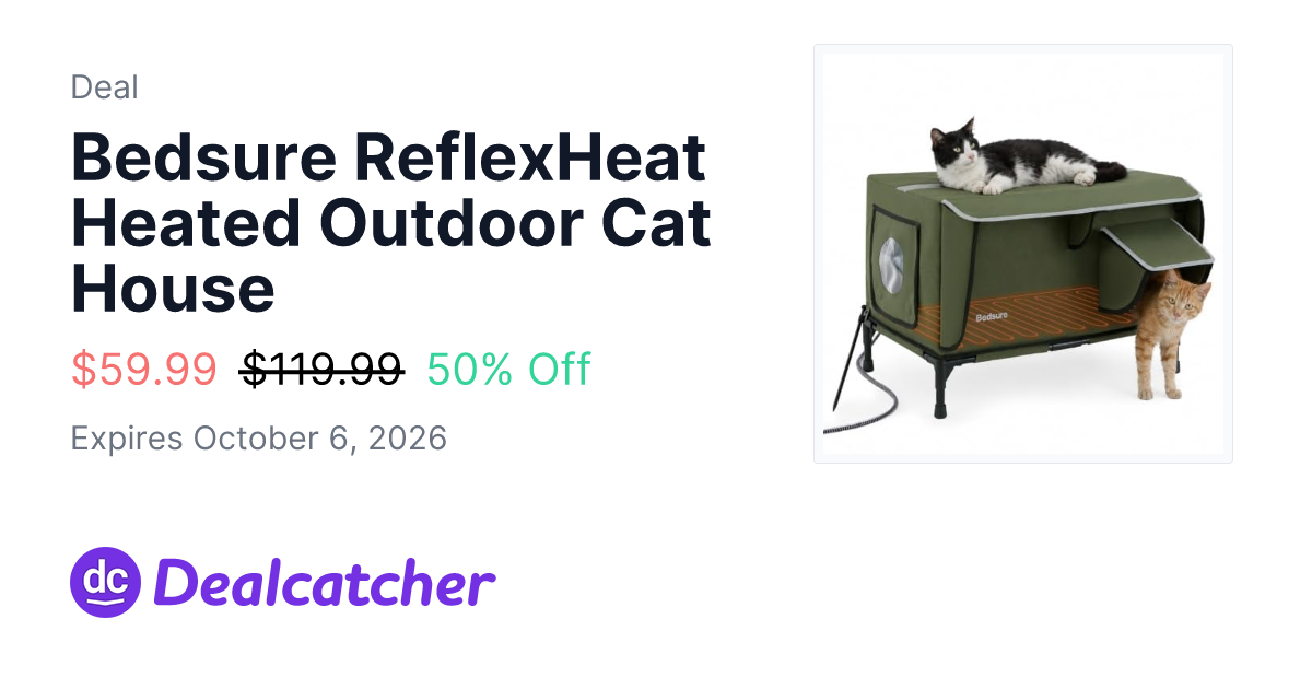 Amazon - Bedsure ReflexHeat Heated Outdoor Cat House $59.99