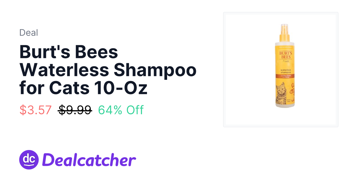 Amazon - Burt's Bees Waterless Shampoo for Cats 10-Oz $3.57