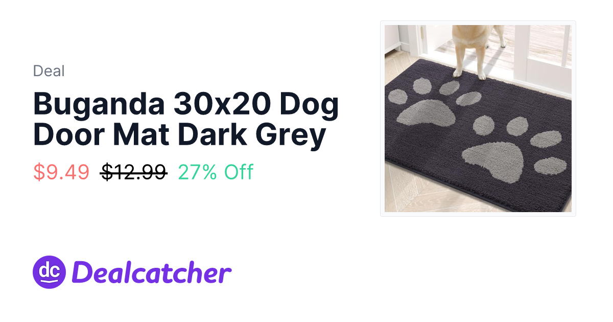 Amazon - Buganda 30x20 Dog Door Mat Dark Grey $9.49