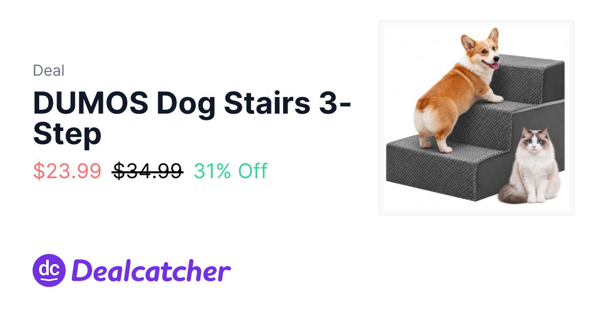 Amazon - DUMOS Dog Stairs 3-Step $23.99