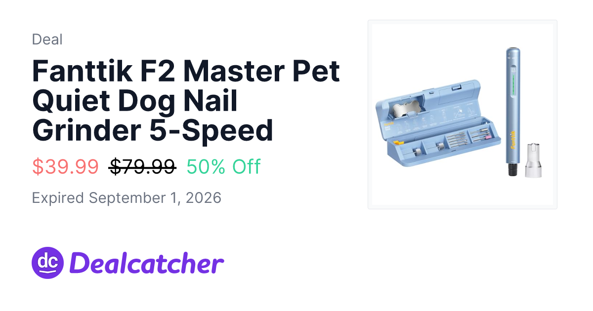Amazon - Fanttik F2 Master Pet Quiet Dog Nail Grinder 5-Speed $39.99
