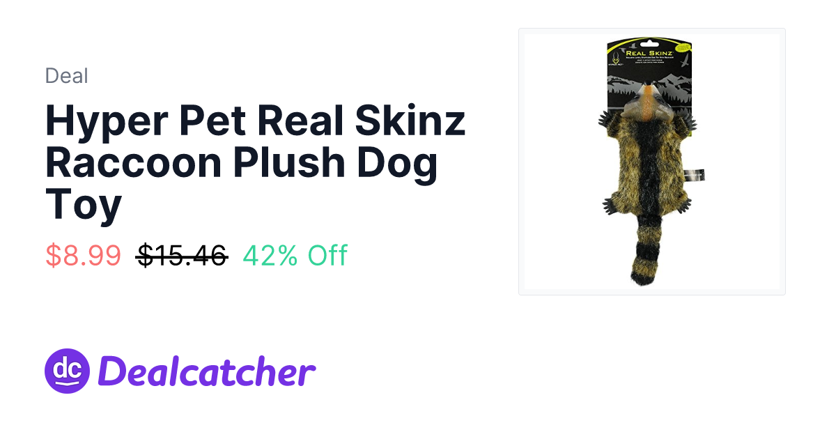 Amazon - Hyper Pet Real Skinz Raccoon Plush Dog Toy $8.99
