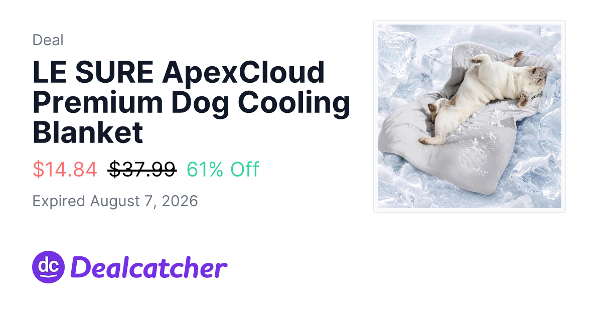 Amazon - LE SURE ApexCloud Premium Dog Cooling Blanket $14.84