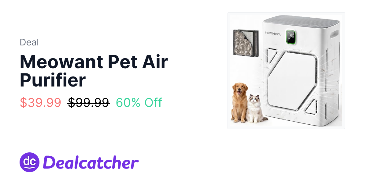 Amazon - Meowant Pet Air Purifier $39.99
