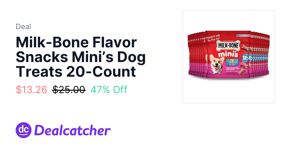 Amazon - Milk-Bone Flavor Snacks Mini’s Dog Treats 20-Count $13.26