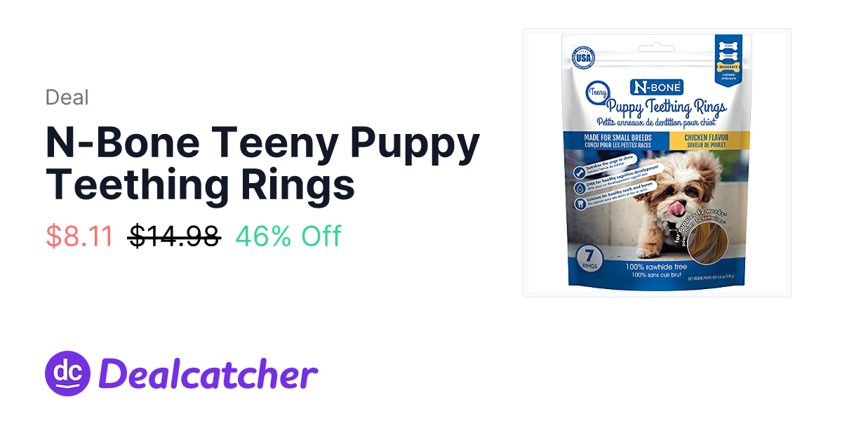 Amazon - N-Bone Teeny Puppy Teething Rings $8.11