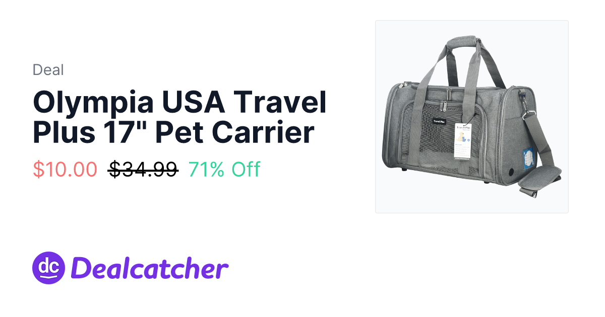 MorningSave - Olympia USA Travel Plus 17" Pet Carrier $10.00