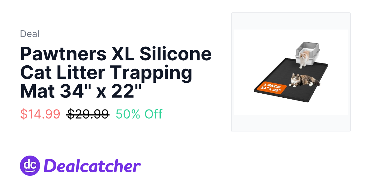Woot - Pawtners XL Silicone Cat Litter Trapping Mat 34" x 22" $14.99