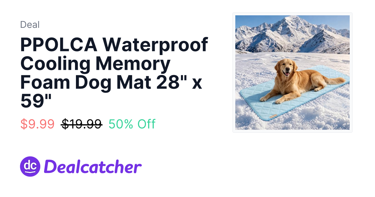 Amazon - PPOLCA Waterproof Cooling Memory Foam Dog Mat 28" x 59" $9.99