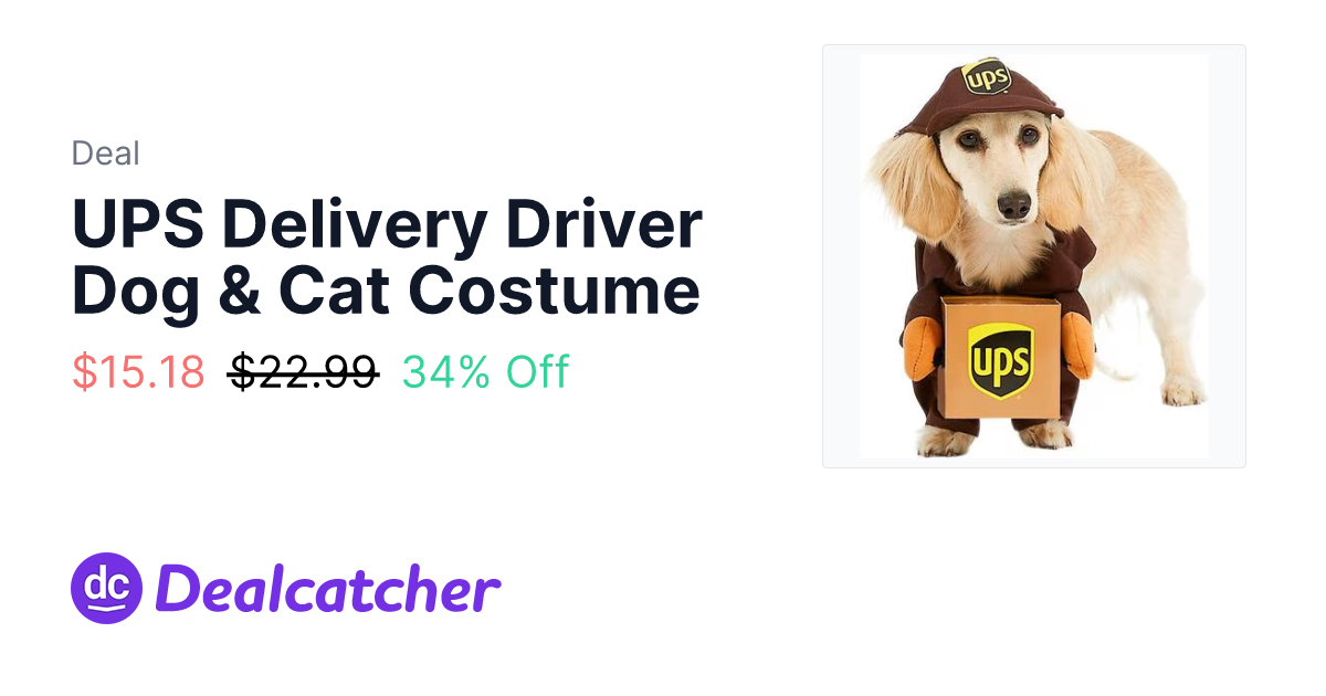 Chewy - UPS Delivery Driver Dog & Cat Costume $15.18