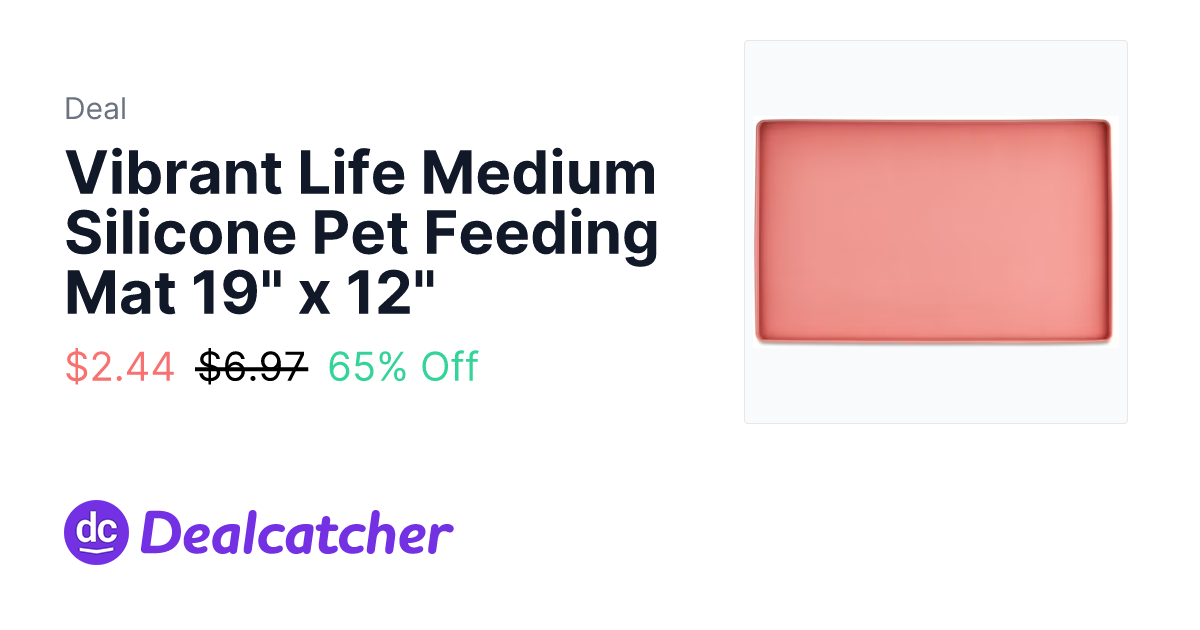 Walmart - Vibrant Life Medium Silicone Pet Feeding Mat 19" x 12" $2.44