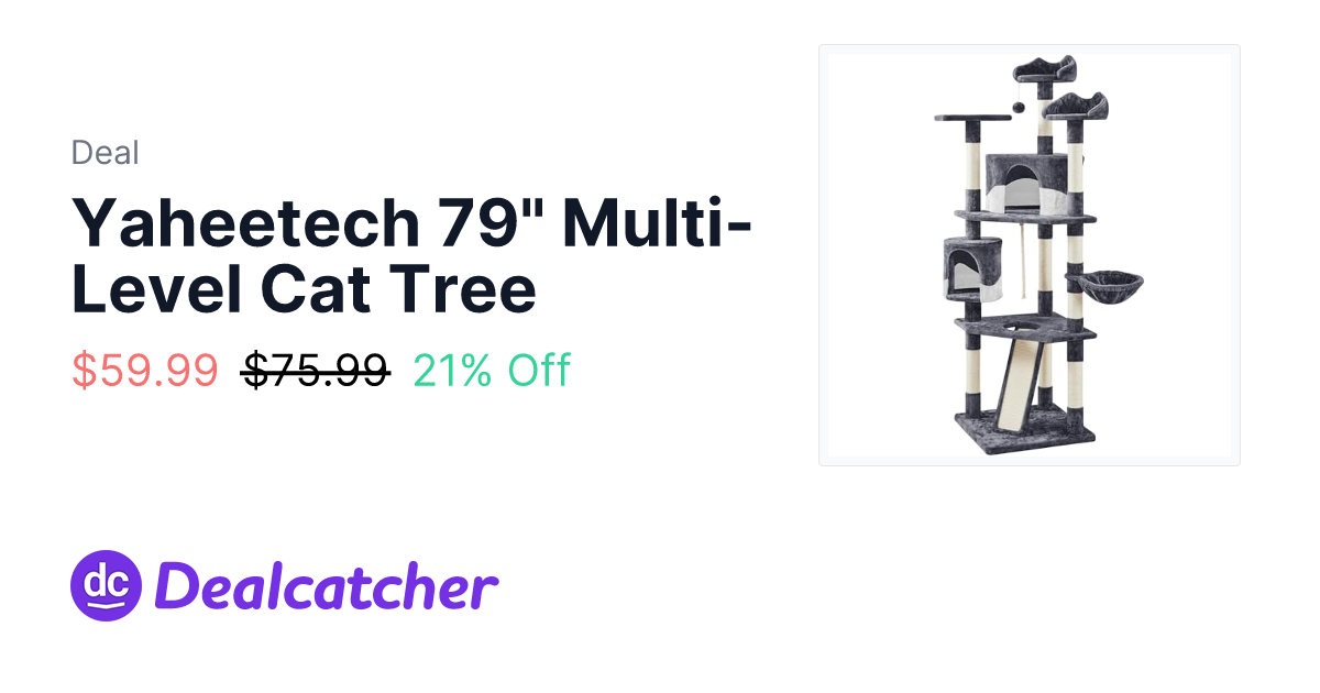 Amazon - Yaheetech 79" Multi-Level Cat Tree $59.99