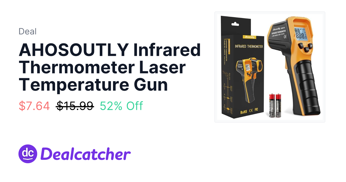 Amazon - AHOSOUTLY Infrared Thermometer Laser Temperature Gun $7.64