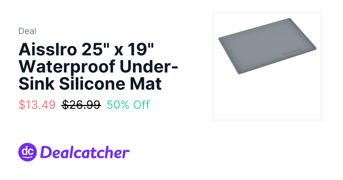 Amazon - Aisslro 25" x 19" Waterproof Under-Sink Silicone Mat $13.49