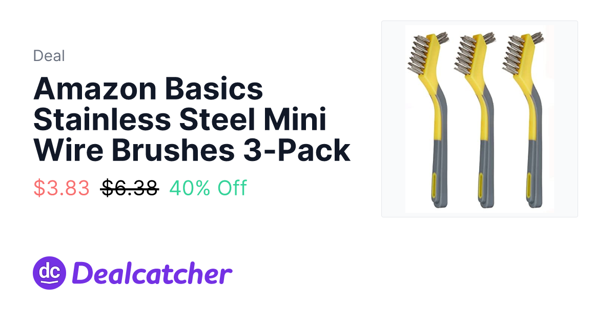 Amazon - Amazon Basics Stainless Steel Mini Wire Brushes 3-Pack $3.83