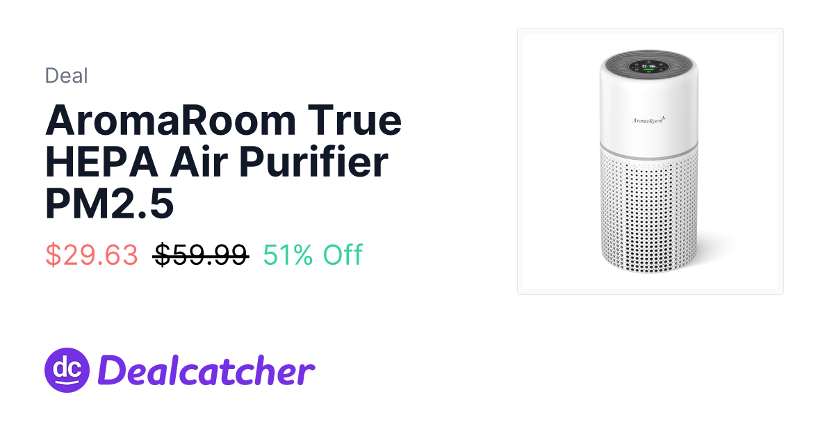 Amazon - AromaRoom True HEPA Air Purifier PM2.5 $29.63
