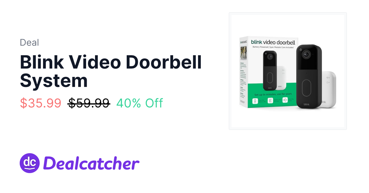 Amazon - Blink Video Doorbell System $35.99