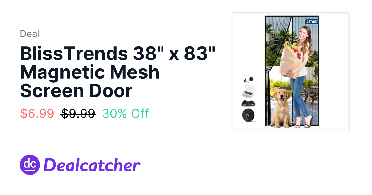 Amazon - BlissTrends 38" x 83" Magnetic Mesh Screen Door $6.99