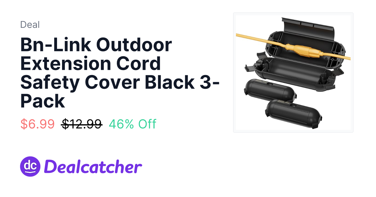 Amazon - Bn-Link Outdoor Extension Cord Safety Cover Black 3-Pack $6.99