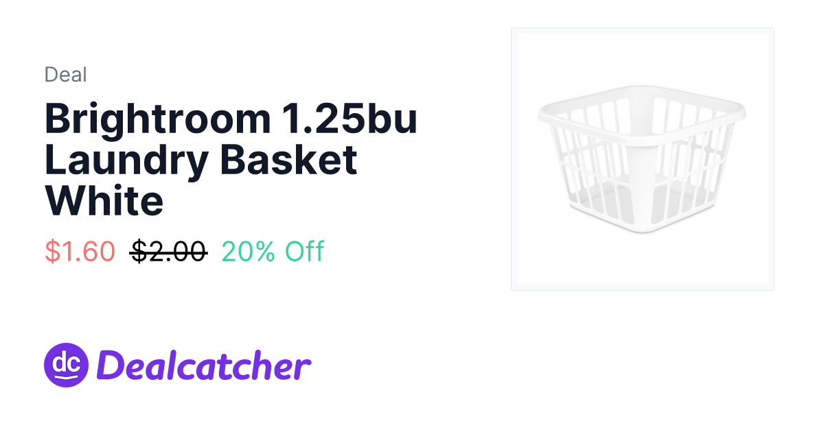 Target - Brightroom 1.25bu Laundry Basket White $1.60
