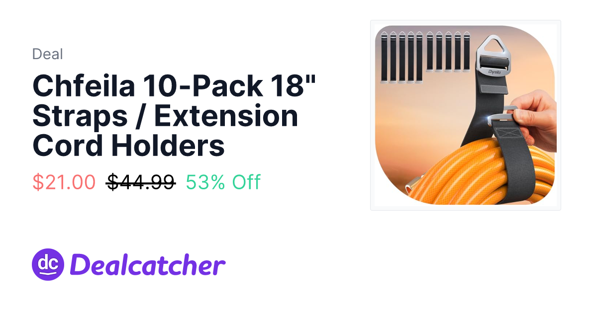Amazon - Chfeila 10-Pack 18" Straps / Extension Cord Holders $21.00