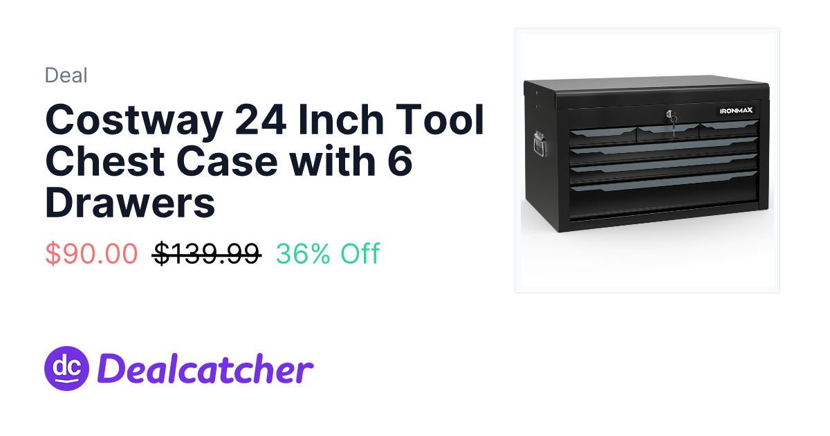 Costway - Costway 24 Inch Tool Chest Case with 6 Drawers $90.00