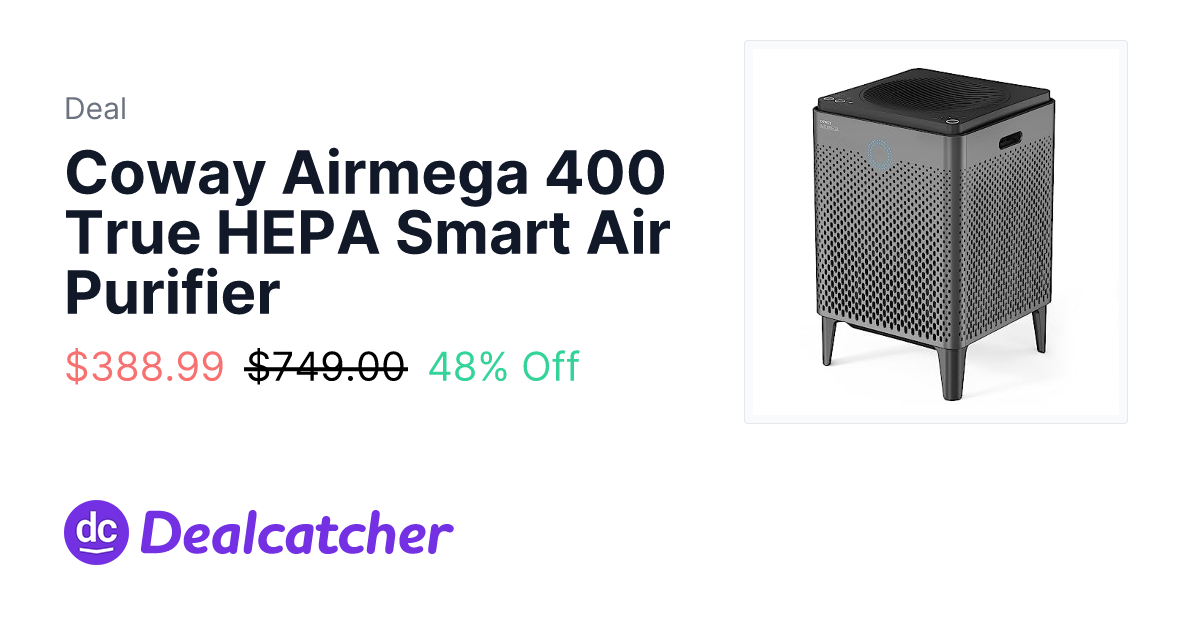 Amazon - Coway Airmega 400 True HEPA Smart Air Purifier $388.99