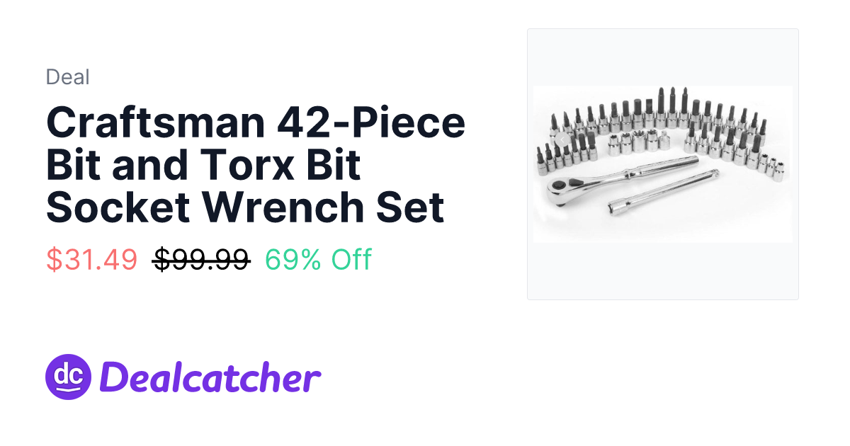 Sears - Craftsman 42-Piece Bit and Torx Bit Socket Wrench Set $31.49