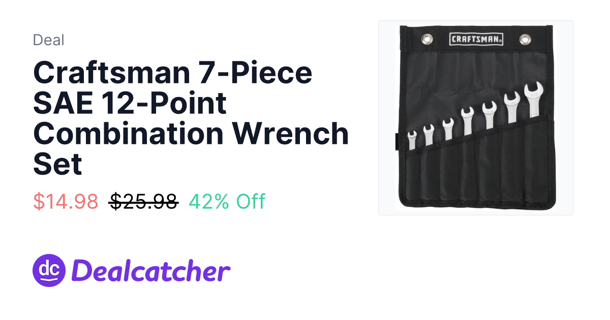 Lowes - Craftsman 7-Piece SAE 12-Point Combination Wrench Set $14.98