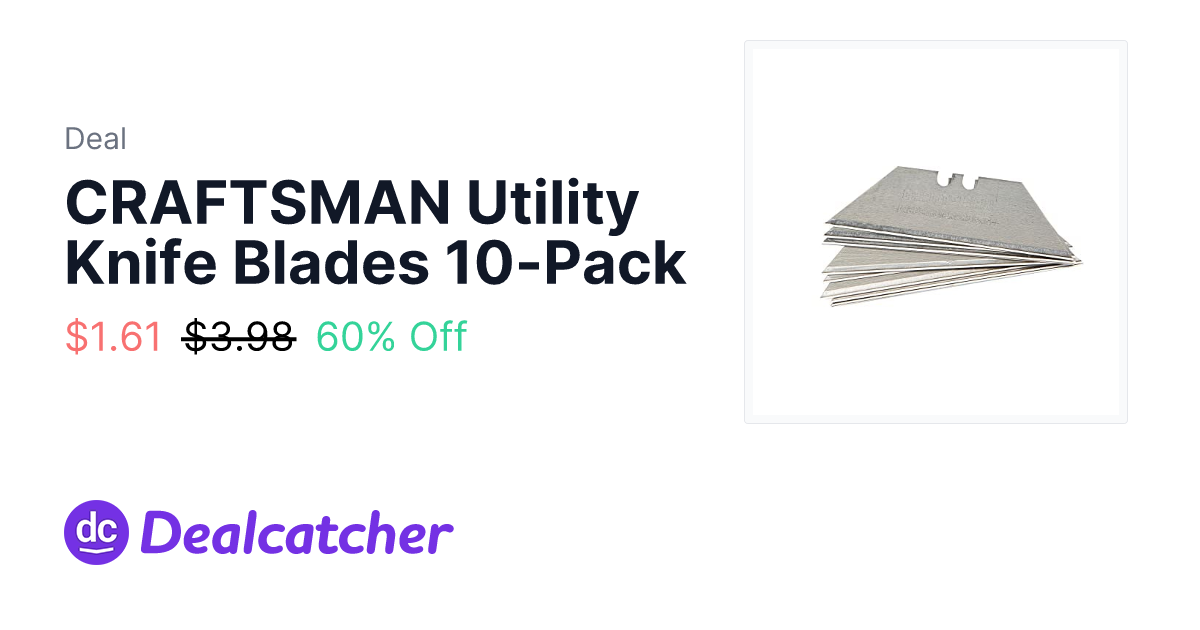 Amazon - CRAFTSMAN Utility Knife Blades 10-Pack $1.61