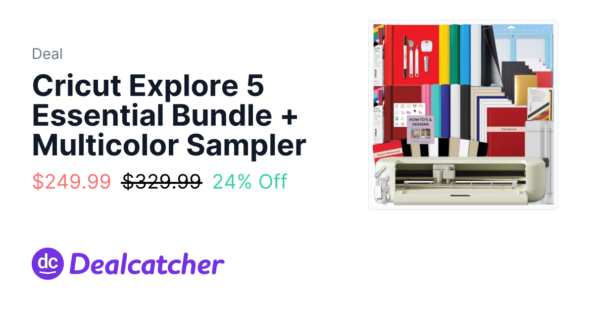 Amazon - Cricut Explore 5 Essential Bundle + Multicolor Sampler $249.99