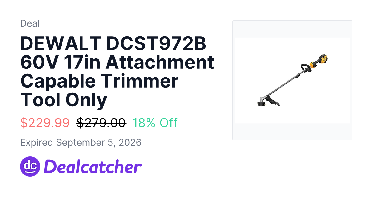 Woot - DEWALT DCST972B 60V 17in Attachment Capable Trimmer Tool Only $229.99