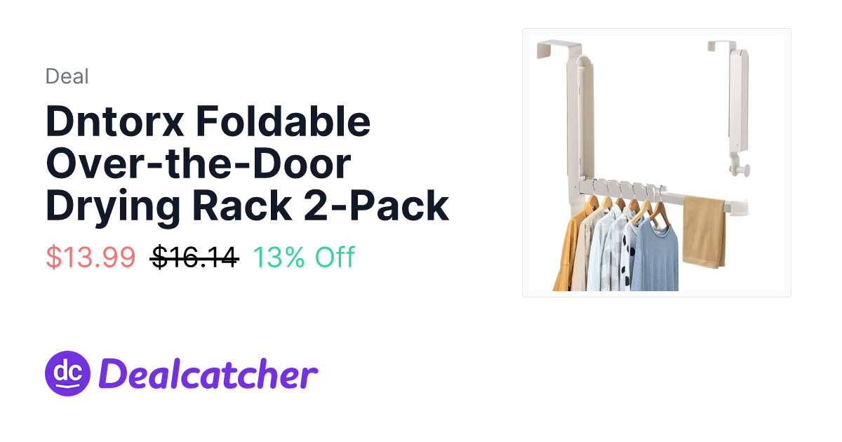Amazon - Dntorx Foldable Over-the-Door Drying Rack 2-Pack $13.99