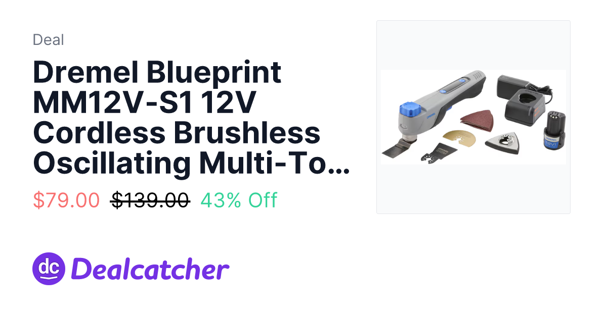 Lowes - Dremel Blueprint MM12V-S1 12V Cordless Brushless Oscillating Multi-Tool Kit w/ 2 Batteries & Charger $79.00