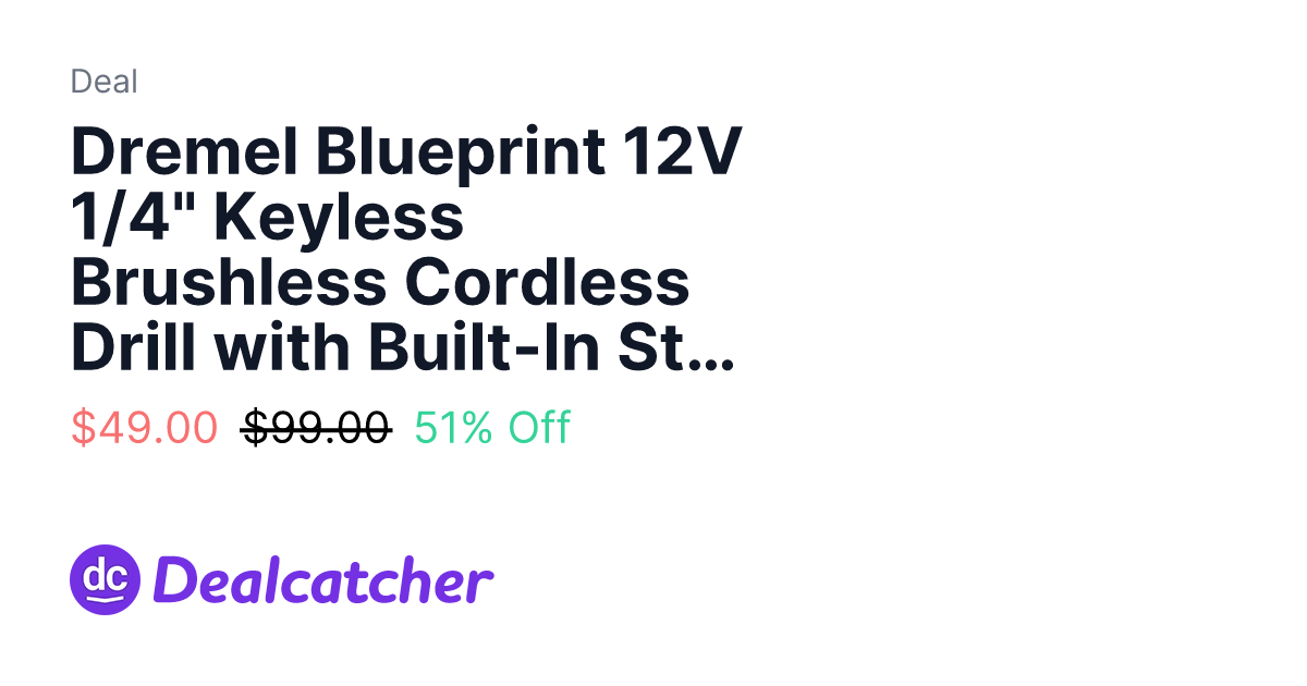 Lowes - Dremel Blueprint 12V 1/4" Keyless Brushless Cordless Drill with Built-In Stud Finder & Laser + Extra Battery $49.00