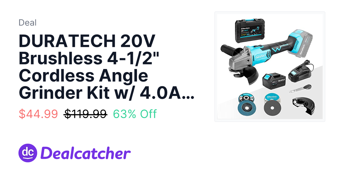 Code Battery DURATECH 20V Brushless 4-1/2