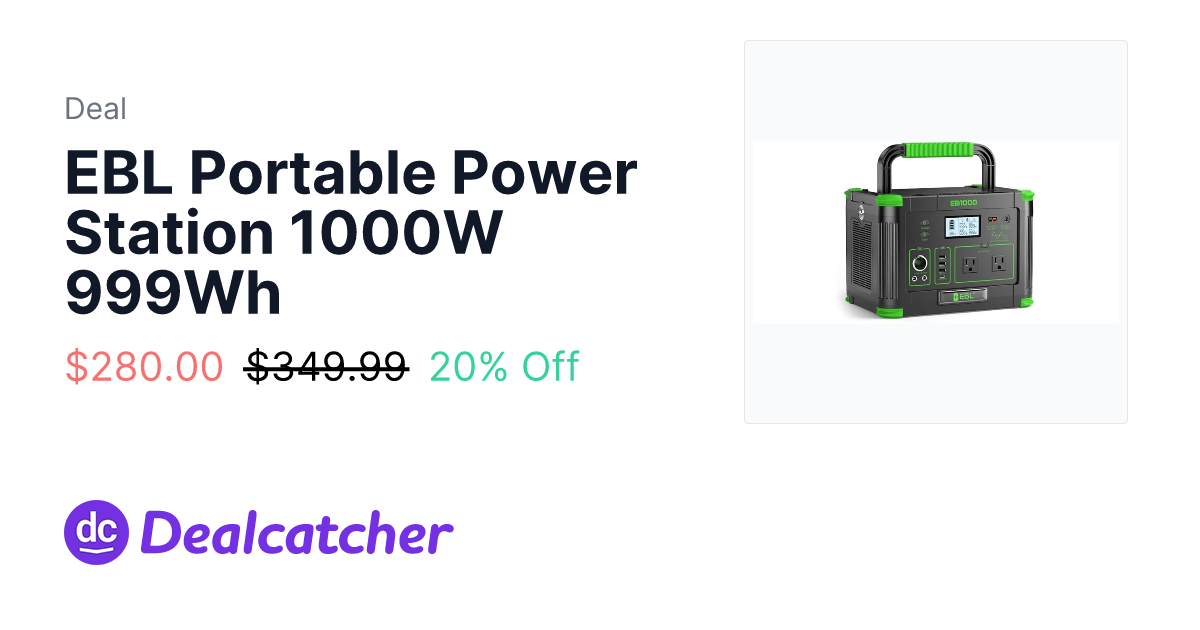 Woot - EBL Portable Power Station 1000W 999Wh $280.00