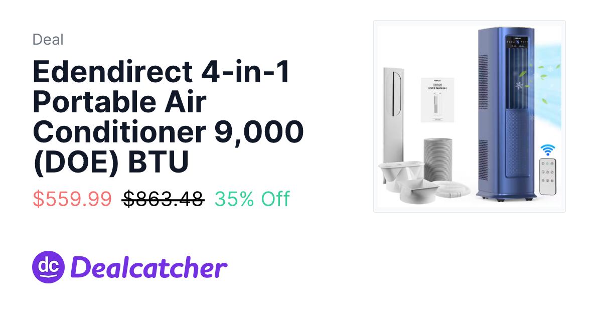 Home Depot - Edendirect 4-in-1 Portable Air Conditioner 9,000 (DOE) BTU $559.99