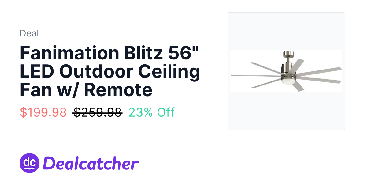 Lowes - Fanimation Blitz 56" LED Outdoor Ceiling Fan w/ Remote $199.98