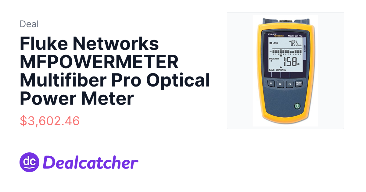 Amazon - Fluke Networks MFPOWERMETER Multifiber Pro Optical Power Meter $3,602.46