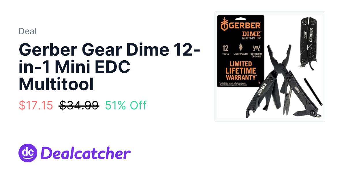Amazon - Gerber Gear Dime 12-in-1 Mini EDC Multitool $17.15
