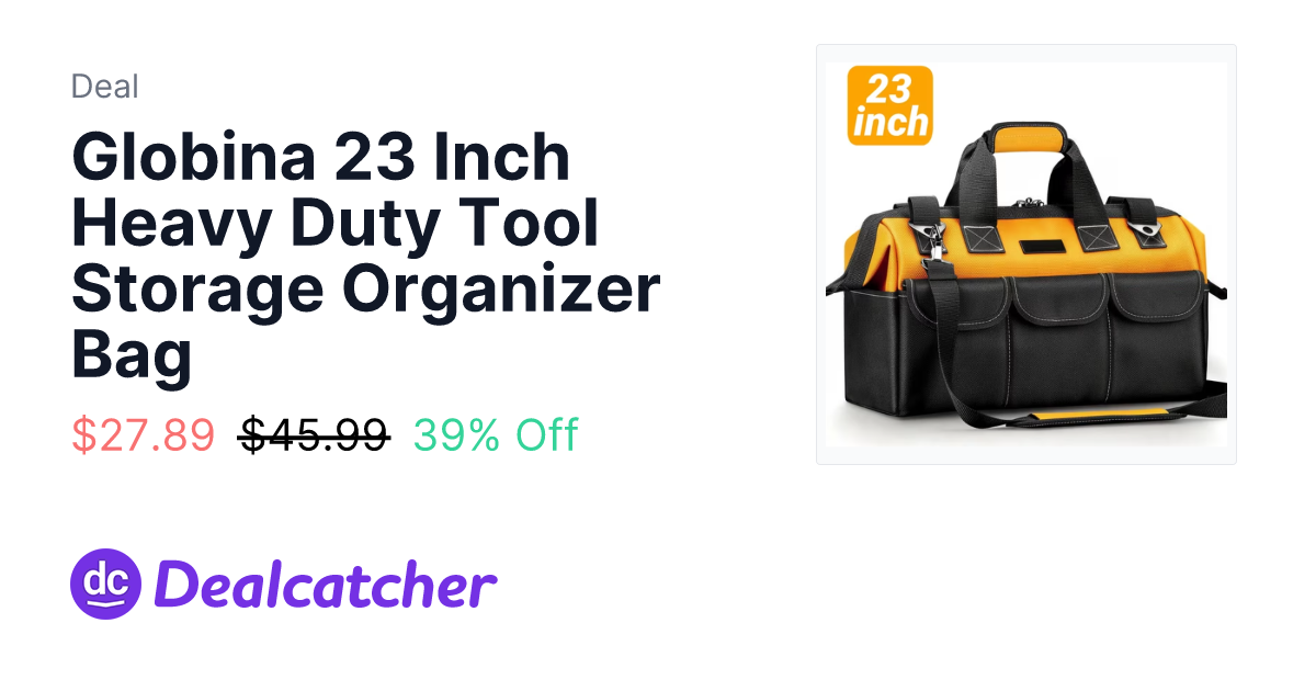Walmart - Globina 23 Inch Heavy Duty Tool Storage Organizer Bag $27.89