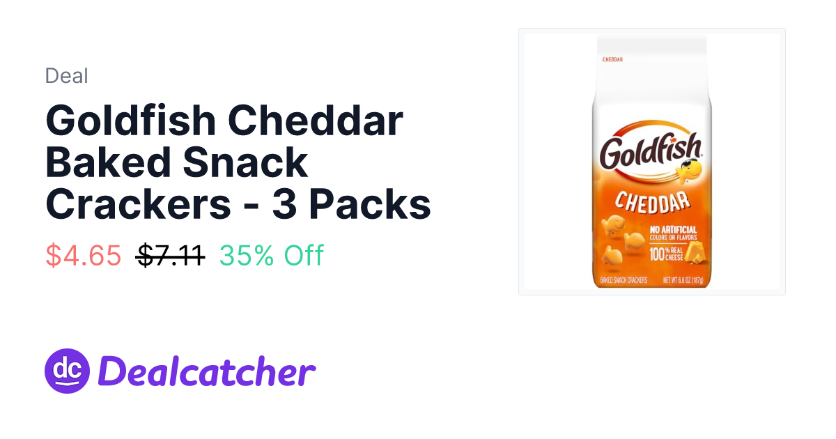 Amazon - Goldfish Cheddar Baked Snack Crackers - 3 Packs $4.65