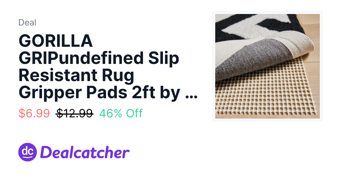 Amazon - GORILLA GRIP® Slip Resistant Rug Gripper Pads 2ft by 3ft Cream $6.99