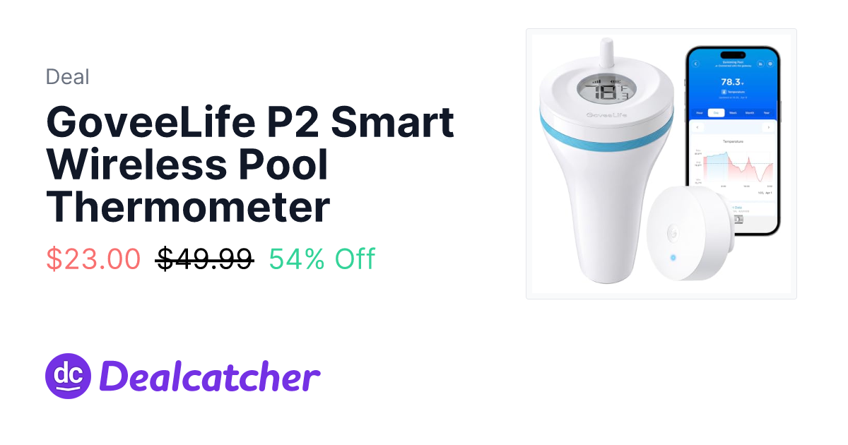 Amazon - GoveeLife P2 Smart Wireless Pool Thermometer $23.00