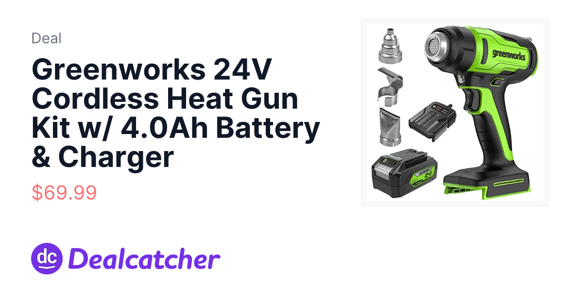 Amazon - Greenworks 24V Cordless Heat Gun Kit w/ 4.0Ah Battery & Charger $69.99