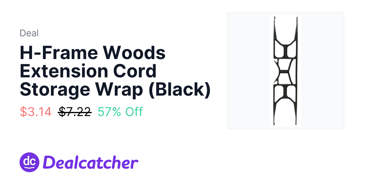 Amazon - H-Frame Woods Extension Cord Storage Wrap (Black) $3.14