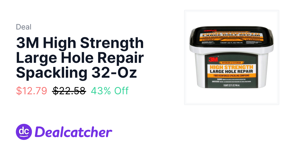 Amazon - 3M High Strength Large Hole Repair Spackling 32-Oz $12.79