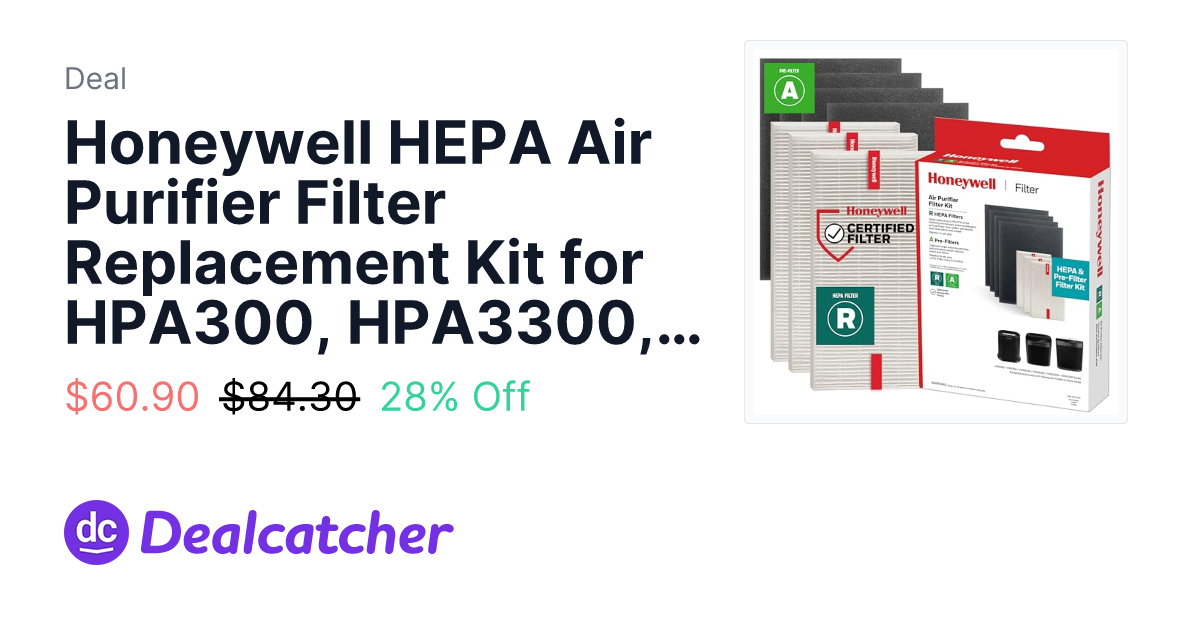 Amazon - Honeywell HEPA Air Purifier Filter Replacement Kit for HPA300, HPA3300, HPA5300, HPA8350 series (Value Combo Pack Includes 3 HEPA R & 4 A Carbon Pre-Cut Pre-Filters) $60.90