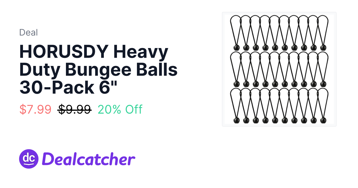 Amazon - HORUSDY Heavy Duty Bungee Balls 30-Pack 6" $7.99